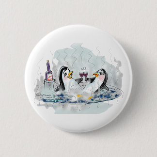 Heiße Wanne-Pinguin Button