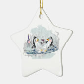 Heiße Wanne-Pinguine Keramik Ornament (Links)