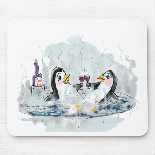 Heiße Wanne-Pinguine Mousepad (Vorne)