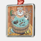 Heiße Wanne-Weihnachtsbaum-Verzierung Sankt Silbernes Ornament (Links)