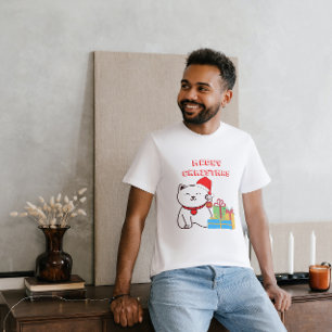 Heiße Weihnachten! Cartoon Cat Christmas Design T-Shirt
