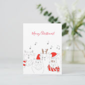 Heiße Weihnachten! Funny Cats/ Personalisiert Postkarte (Stehend Vorderseite)