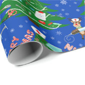 Heiße Weihnachtsbaum mit Rentierkrankheit Geschenkpapier (Rolleneckpunkt)