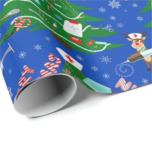 Heiße Weihnachtsbaum mit Rentierkrankheit Geschenkpapier (Rolleneckpunkt)