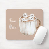 Heiße-Wünsche-Kakao Brauner Becher Marshmallows Mousepad (Mit Mouse)