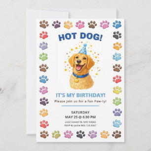 Heiße Wurst, ich hab Geburtstag, Hundeparty  Einladung