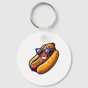 Heiße Würstchen Sungles Fast Food Hot Dogs Liebhab Schlüsselanhänger