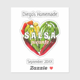 Heiße würzige Chili Paprikaschoten Herz Aufkleber