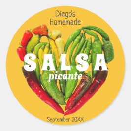 Heiße, würzige, rot-gelbe Chili Paprikaschoten Her Runder Aufkleber