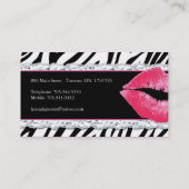 Heiße Zebra-Druck-Visitenkarten Visitenkarte (Rückseite)