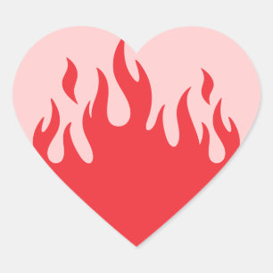 Heißer als je zuvor Flammend Herz-Aufkleber