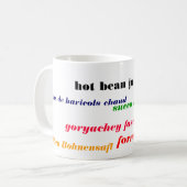heißer Bohnensaft International Kaffeetasse (Vorderseite Links)