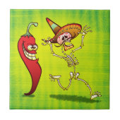 Heißer Chili-Pfeffer-Albtraum für ein Fliese (Vorderseite)