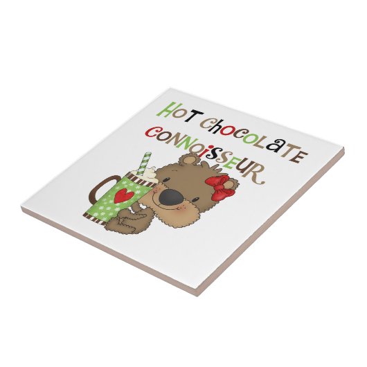 Heißer ChocolateConoisseur Mädchen-Bär Fliese (Seite)