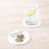 Heißer ChocolateConoisseur Mädchen-Bär Getränkeuntersetzer (Seite)