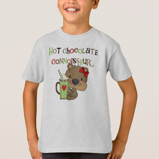 Heißer ChocolateConoisseur Mädchen-Bär T-Shirt (Vorderseite)