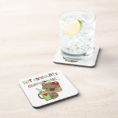 Heißer ChocolateConoisseur Mädchen-Bär Untersetzer (Rechte Seite)