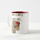 Heißer ChocolateConoisseur Mädchen-Bär Zweifarbige Tasse (Vorderseite Links)