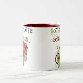 Heißer ChocolateConoisseur Mädchen-Bär Zweifarbige Tasse (Mittel)
