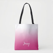 Heißer Fuchsienrosa Farbverlauf Personalisiert Tasche (Vorderseite)