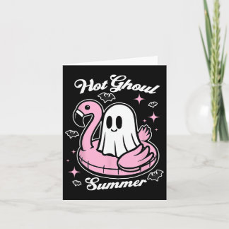 Heißer Ghoul-Sommer Flamingo-Geist Summerween  Karte