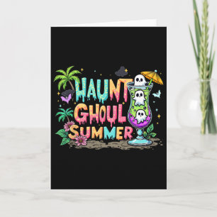 Heißer Ghoul-Sommer Lustige Summerween-Stimmung Sk Karte