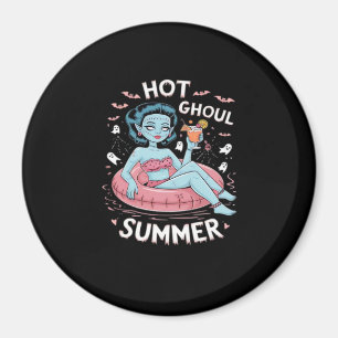 Heißer Ghoul-Sommer Lustiger Strand Sommer Hallowe Magnet