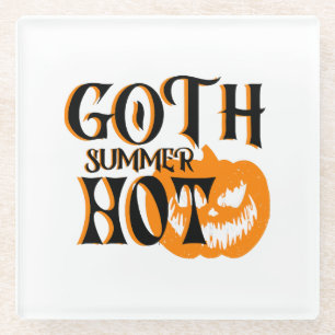 Heißer Goth-Sommer-Horror-Lächelnder Kürbis Glasuntersetzer