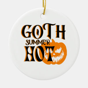 Heißer Goth-Sommer-Horror-Lächelnder Kürbis Keramik Ornament