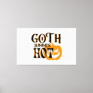 Heißer Goth-Sommer-Horror-Lächelnder Kürbis Leinwanddruck