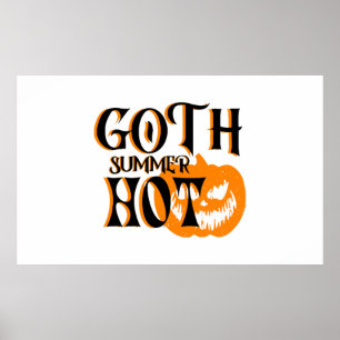 Heißer Goth-Sommer-Horror-Lächelnder Kürbis Poster