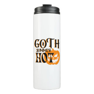 Heißer Goth-Sommer-Horror-Lächelnder Kürbis Thermosbecher