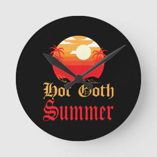 heißer Goth-Sommer  Runde Wanduhr