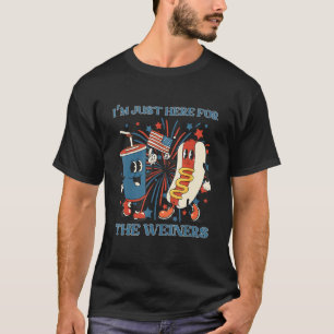 Heißer Hund, ich bin nur wegen der Würstchen hier T-Shirt