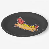 Heißer Hund-Lustiger Hund Pappteller (Schrägansicht)