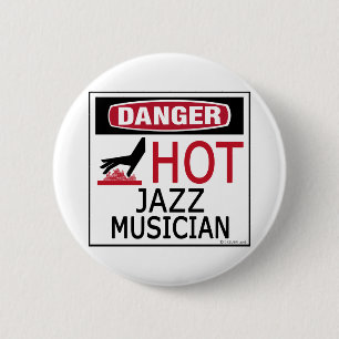 Heißer Jazz-Musiker Button
