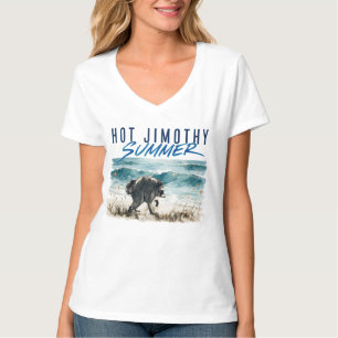 Heißer Jimothy Sommer Lustiger Waschbär Strand Vin T-Shirt