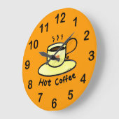 heißer Kaffee Große Wanduhr (Winkel)