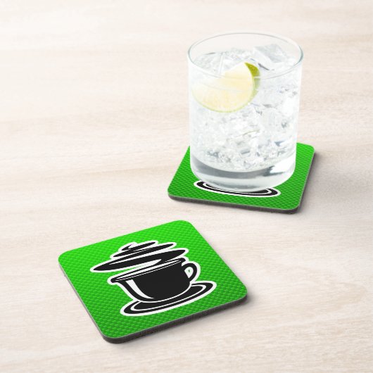 Heißer Kaffee; Grün Getränkeuntersetzer (Rechte Seite)