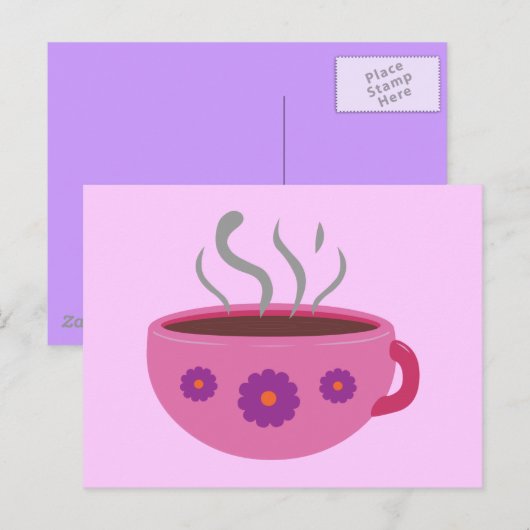 heißer Kaffee Postkarte (Vorne/Hinten)