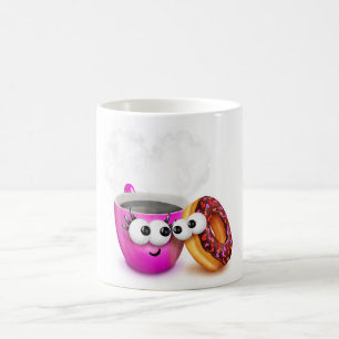 Heißer Kaffee und eine Krapfen-Tasse Kaffeetasse