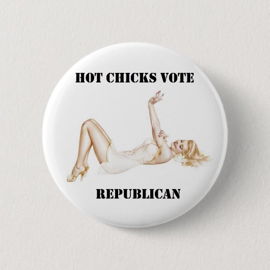 Heißer Küken-Abstimmungs-Republikaner - Romney Button (Vorderseite)