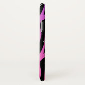 Heißer lila/rosa Zebra Stripes Monogramm Case-Mate iPhone Hülle (Hinten/Rechts)