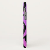 Heißer lila/rosa Zebra Stripes Monogramm Case-Mate iPhone Hülle (Hinten/Links)