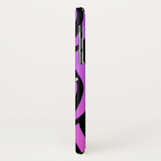 Heißer lila/rosa Zebra Stripes Monogramm Case-Mate iPhone Hülle (Hinten/Links)