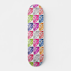 Heißer LippenPop-Kunst Skateboard