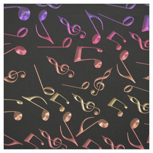 Heißer Musiknoten auf Schwarzem oder irgendeinem Stoff (Muster)