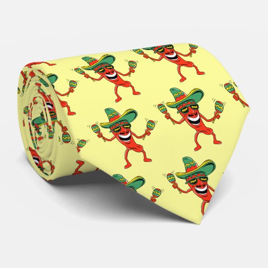 Heißer Pfeffer-Krawatten Cinco Des Mayo Krawatte (Gerollt)
