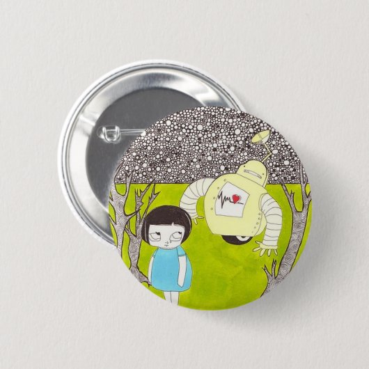 Heißer Roboter-Knopf Button (Vorne & Hinten)