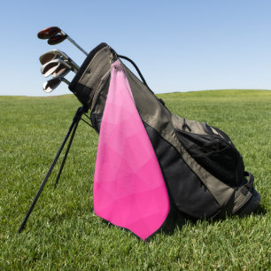 Heißer rosa Farbverlauf geometrisches Mesh-Muster Golfhandtuch